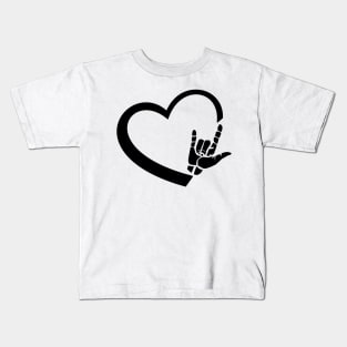 ASL Deaf Pride Interpreter Sign Language ILY Heart Love CODA T-Shirt Kids T-Shirt